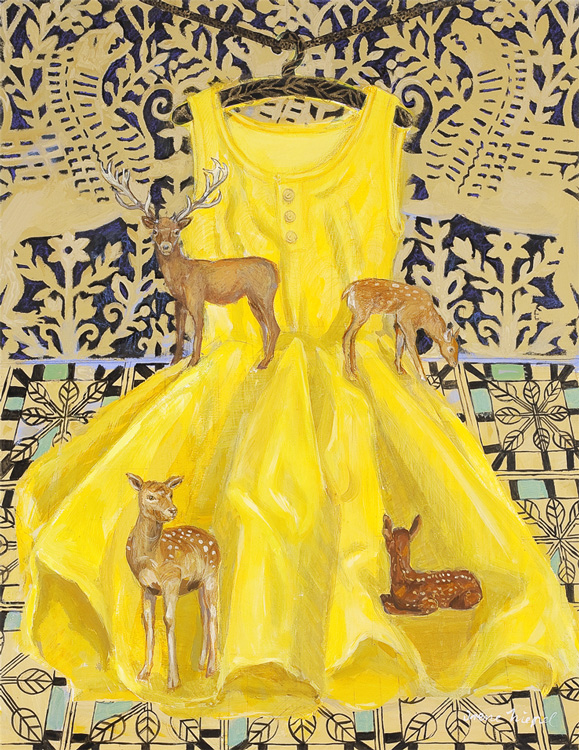 Priestess' Dress, Acrylic / Pencil / Paper, 64 x 50 cm